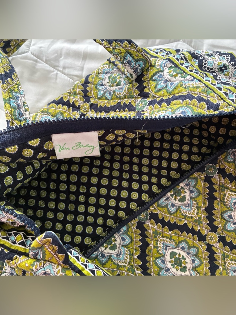 Vera Bradley Cambridge Quilted Small duffel overnight bag - Olive Green - Picture 3 of 7